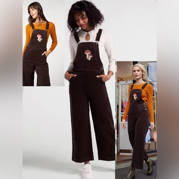 Princess Highway Mushroom Alley Corduroy Overalls, Brown, 12 (AU) or 8 (US), NWT